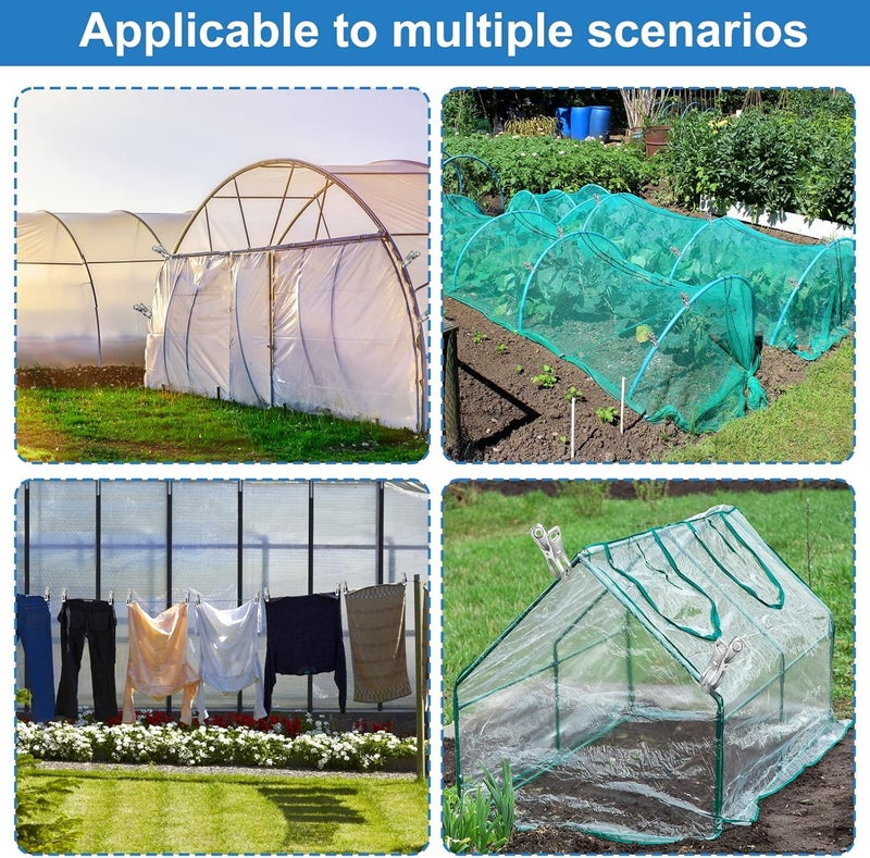 Cuxeedi 120 Pcs Greenhouse Clips, Garden Clips for Netting, Stainless Steel Greenhouse Clamps, Have a Strong Grip to Hold Down The Shade Cloth or Plant Cover on Garden Hoops or Greenhouse Hoops - Image 5
